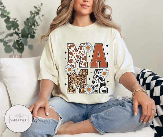 Patchwork Mama Tee | Comfort Colors shown on a real Comfort Colors shirt