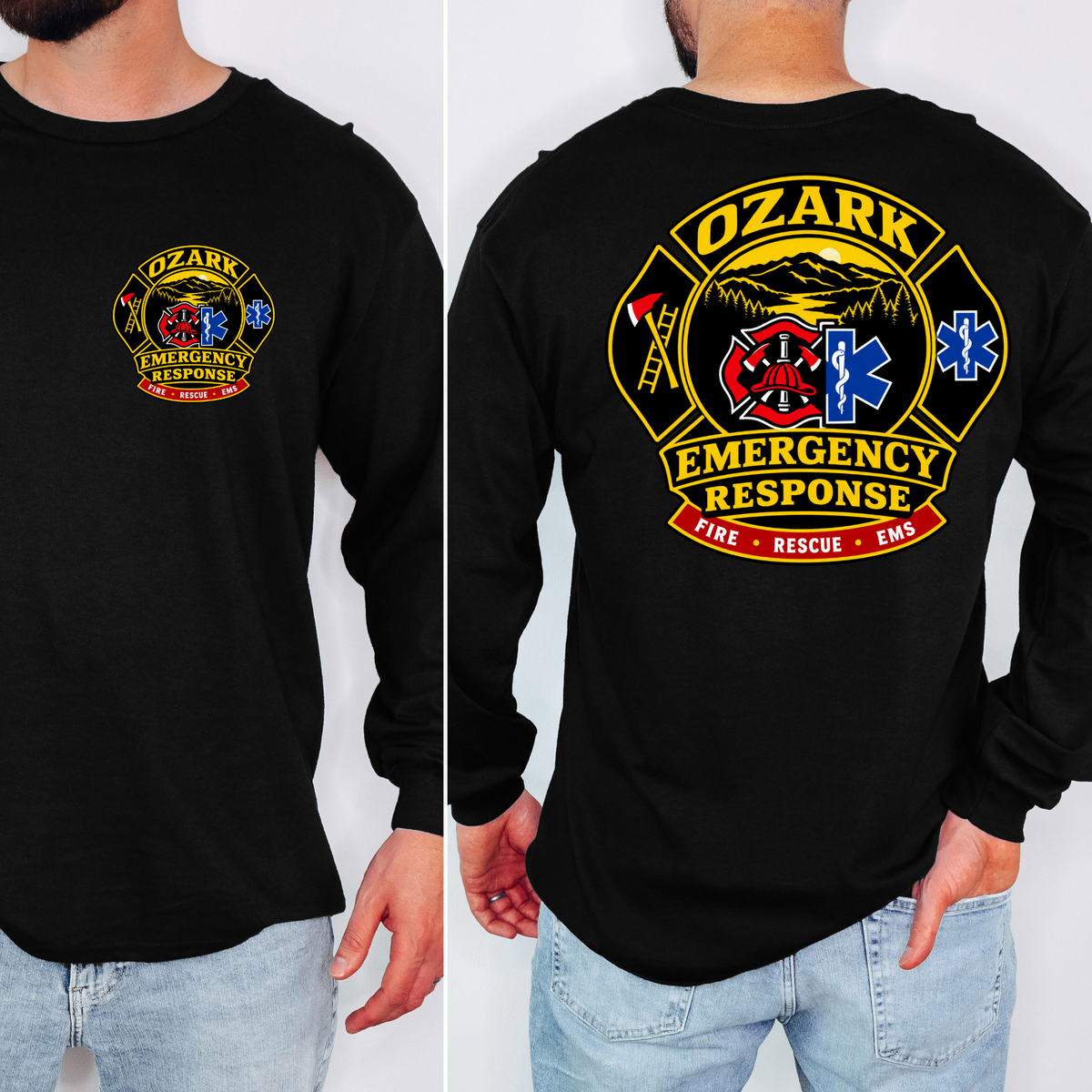Ozark Emergency Response Long Sleeve Black front and back