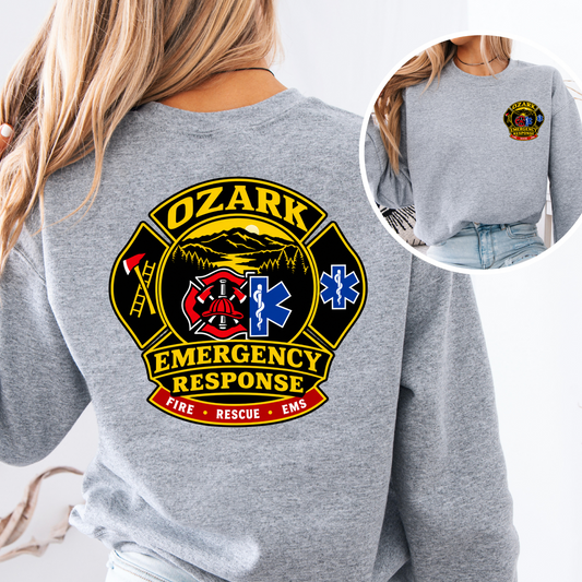 Ozark Emergency Response Crewneck Sport Grey front and back