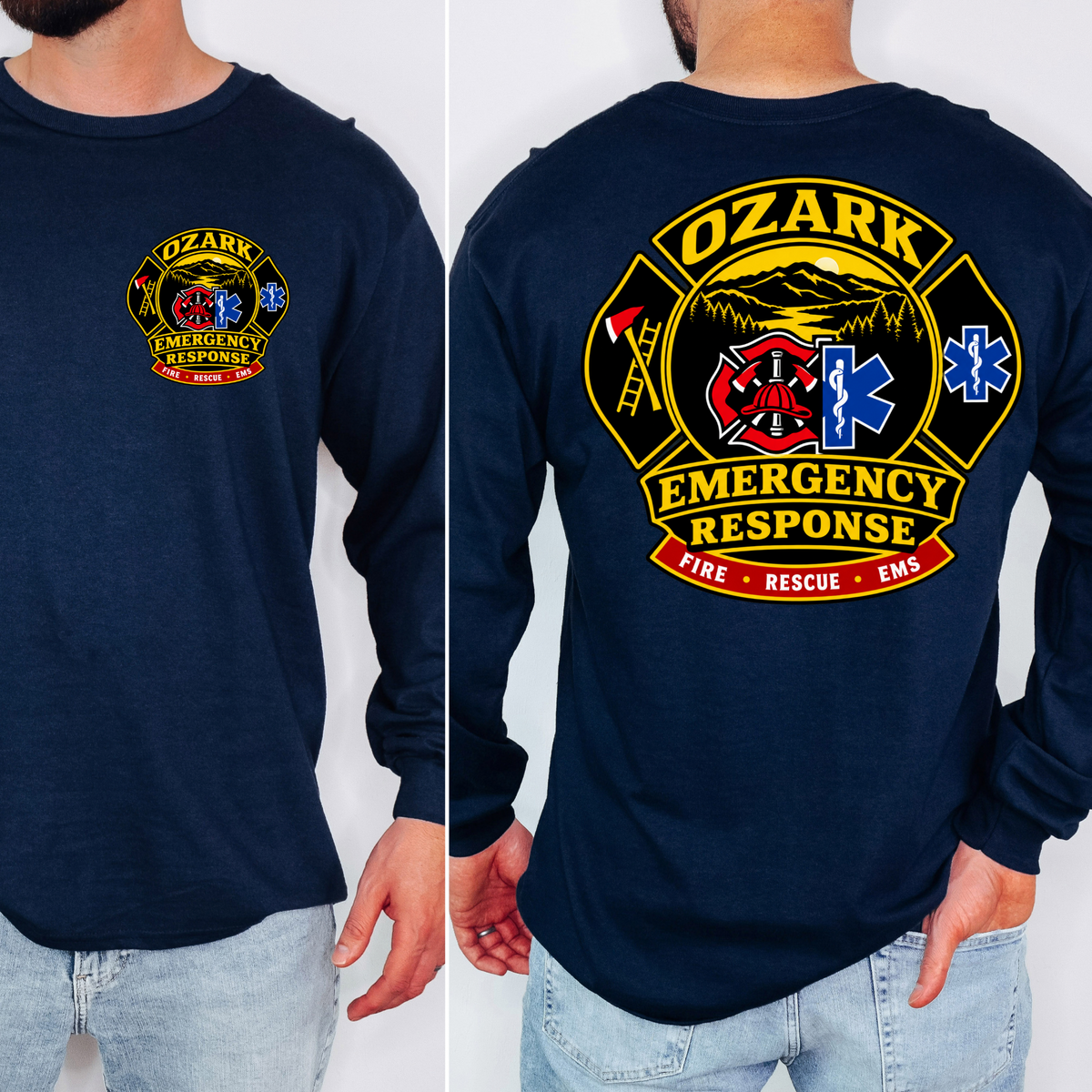 Ozark Emergency Response Long Sleeve Navy front and back