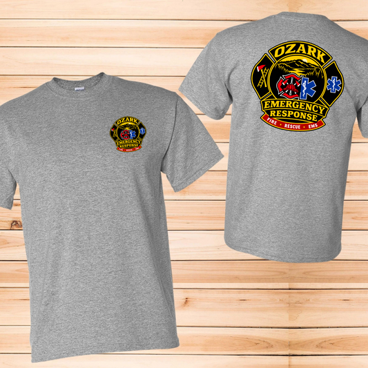Ozark Emergency Response T-Shirt Sport Grey front and back