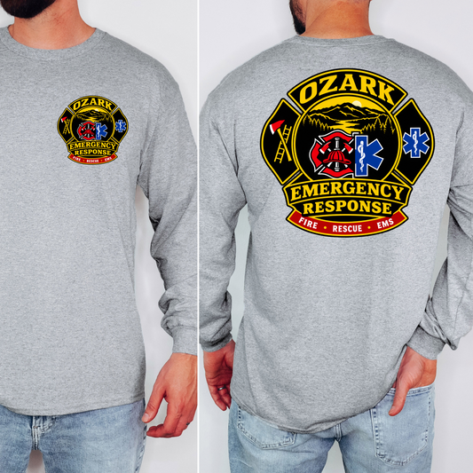 Ozark Emergency Response Long Sleeve Sport Grey front and back