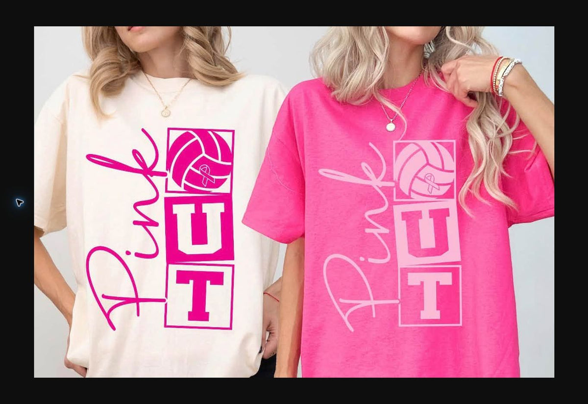 Pink Out Volleyball Tee mockup