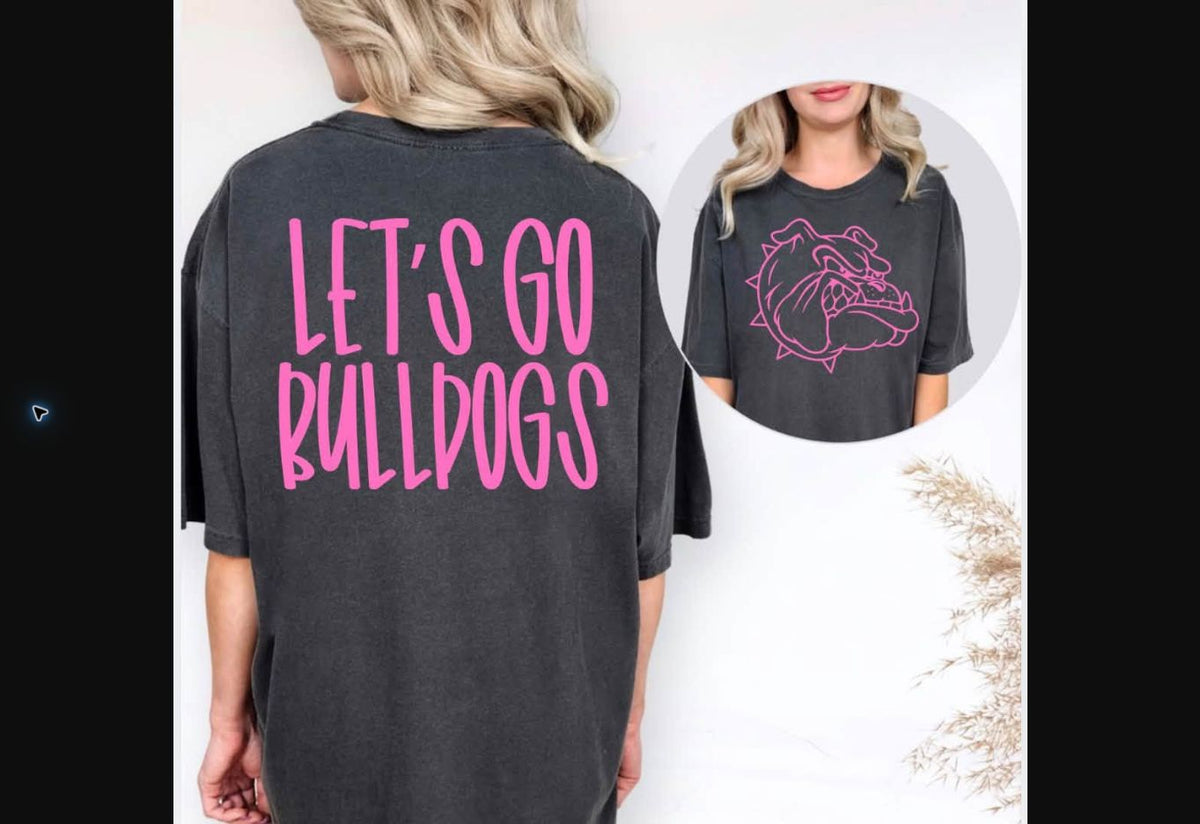 Let's Go Bulldogs Pink Out Tee – Charcoal mockup