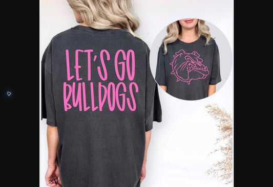 Let's Go Bulldogs Pink Out Tee – Charcoal mockup