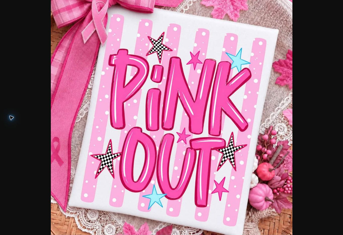 Pink Out Stripes & Stars Tee – White mockup