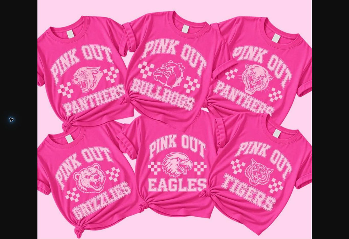 Pink Out Mascot Tee – Custom Team mockup