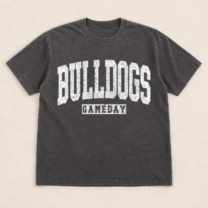 Bulldogs Gameday Varsity Grunge Tee on a real Comfort Colors shirt