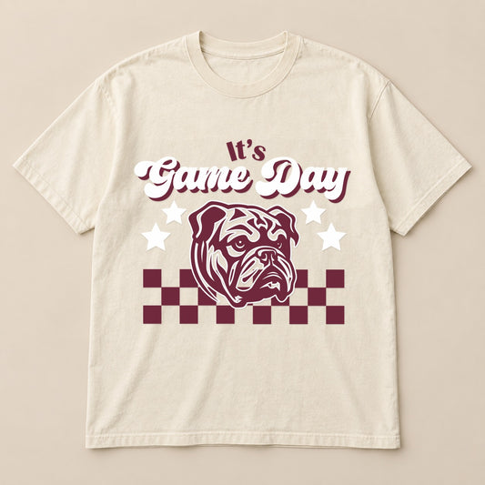It's Game Day Bulldogs Tee on a real Comfort Colors shirt