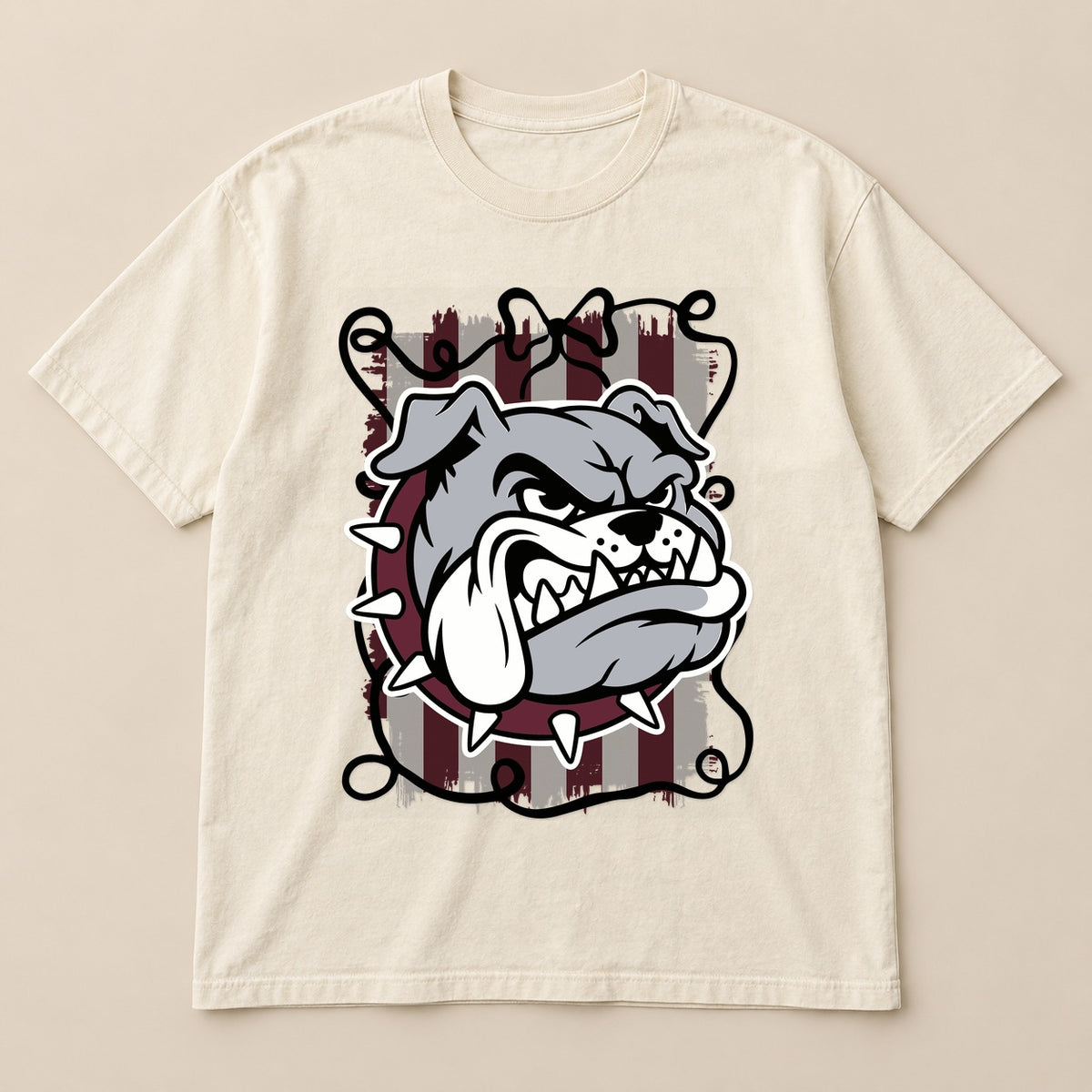 Bulldogs Volleyball Pocket Mascot Tee on a real Comfort Colors shirt