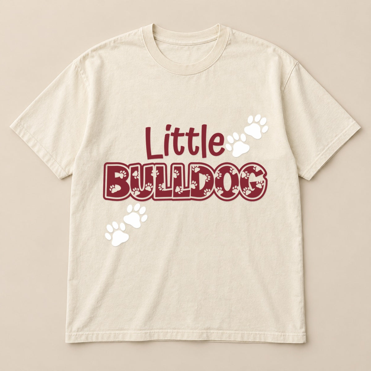 Little Bulldog Tee on a real Comfort Colors shirt