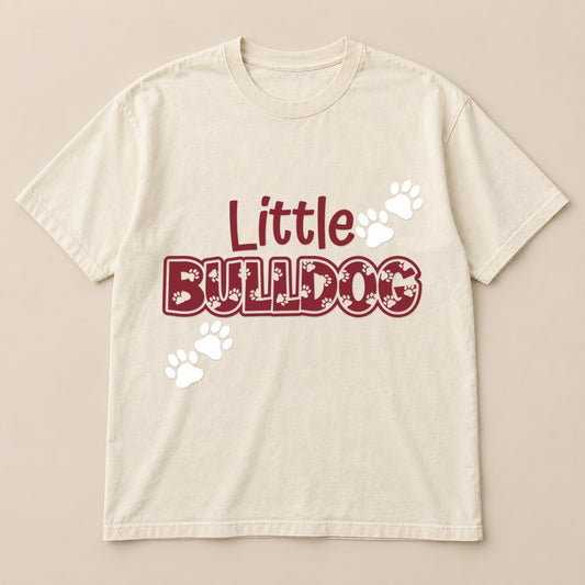 Little Bulldog Tee on a real Comfort Colors shirt