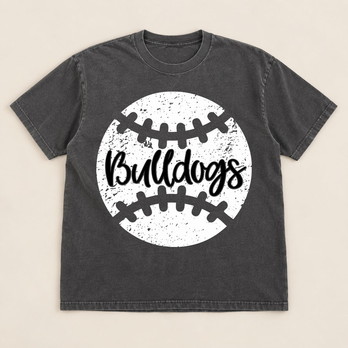 Bulldogs Baseball Tee on a real Comfort Colors shirt