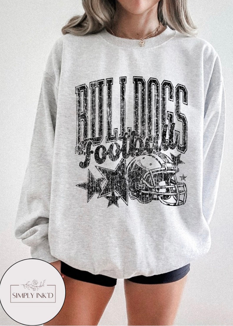 Bulldogs Vintage Football Crewneck – Ash Grey