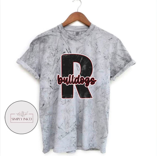 Rolla Bulldogs block R tee with bulldogs script