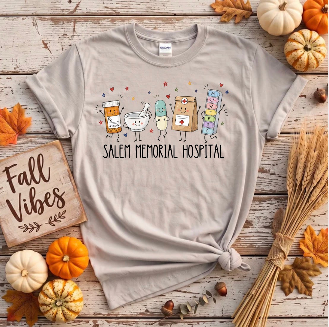 Salem Memorial Hospital Pharmacy Friends T-shirt in Ice Grey