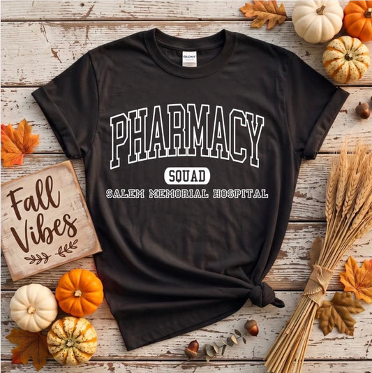 Salem Memorial Hospital Pharmacy Squad T-shirt in Black