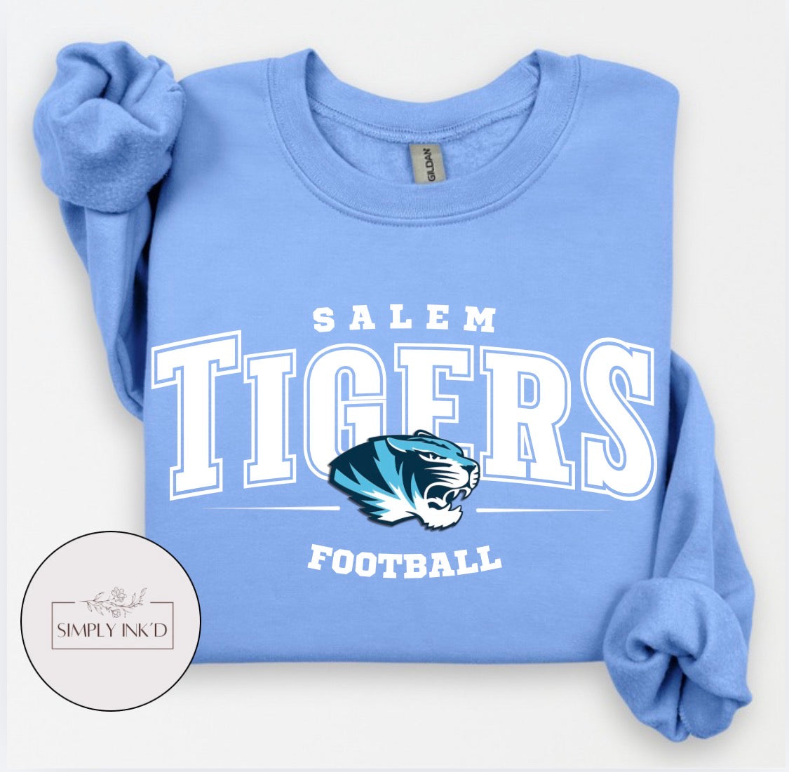 Salem Tigers Football Gildan Carolina Blue mockup