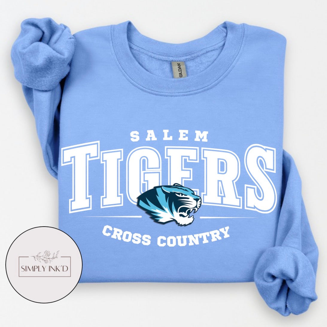 Salem Tigers Cross Country Gildan Carolina Blue mockup