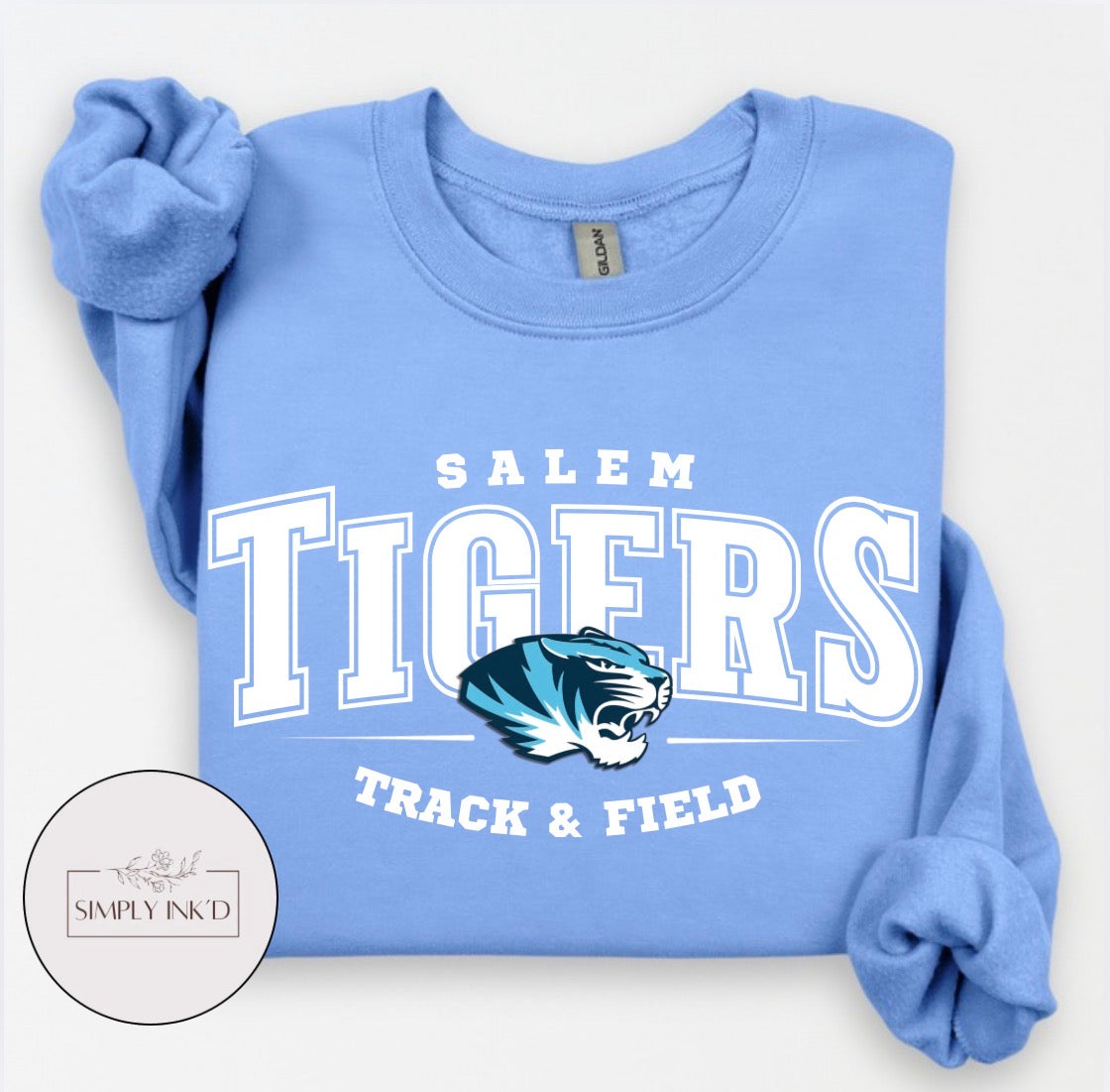 Salem Tigers Track & Field Gildan Carolina Blue mockup