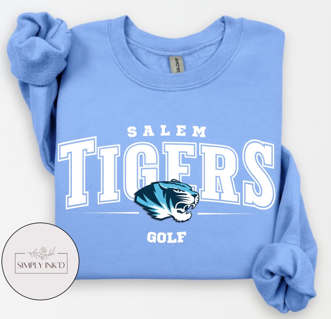 Salem Tigers Golf Gildan Carolina Blue mockup
