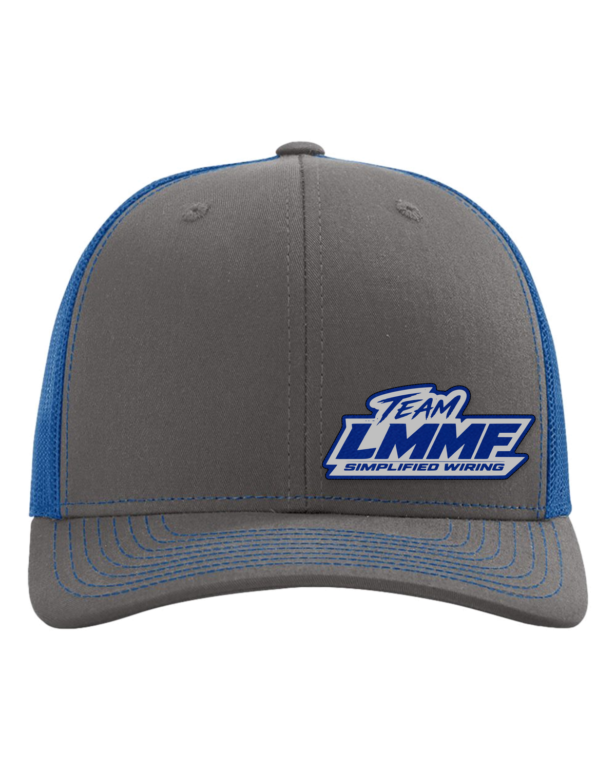 04-richardson-112-trucker-cap-charcoal-royal BLUE LEATHER