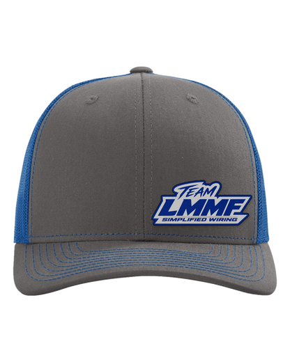 04-richardson-112-trucker-cap-charcoal-royal BLUE LEATHER