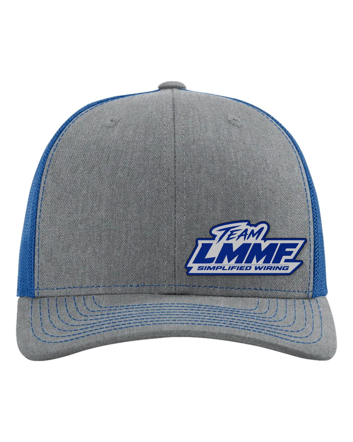 05-richardson-112-trucker-cap-heather-grey-royal - BLUE LEATHER