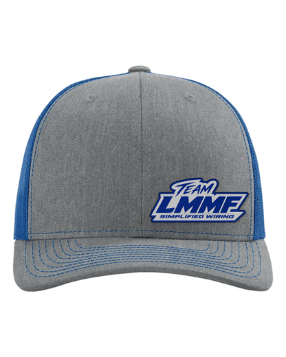 05-richardson-112-trucker-cap-heather-grey-royal - BLUE LEATHER