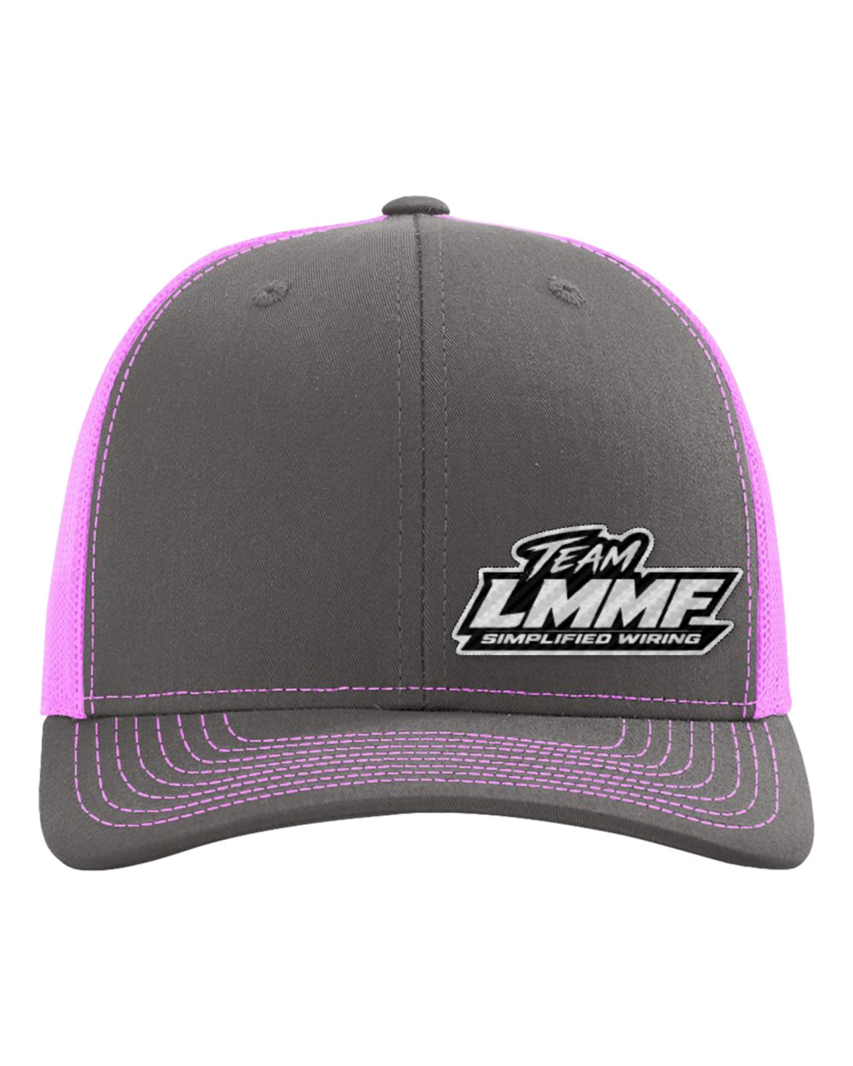 08-richardson-112-trucker-cap-charcoal-neon-pink - CARBON FIBER