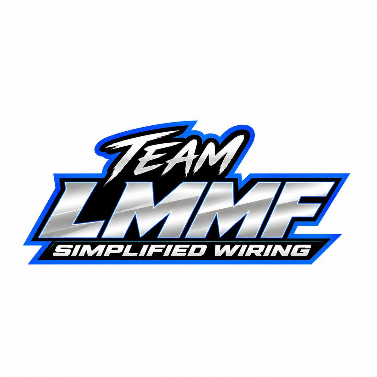 Team LMMF complete logo on square white canvas